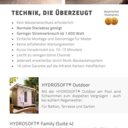 Flyer zur Hydrosoft-Wellnesskabine